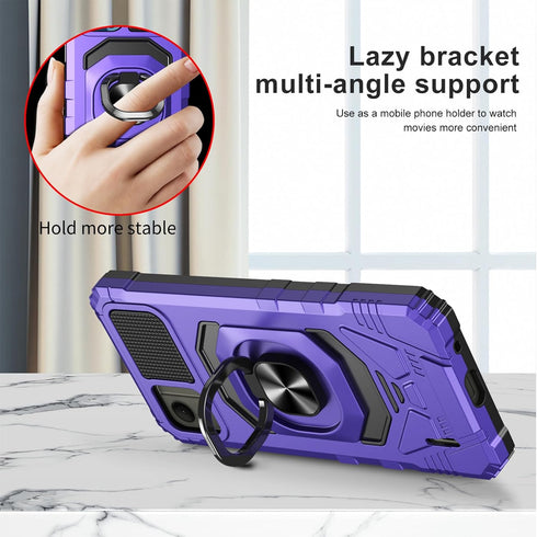 Ailiber for Nokia C110 Case with Stand, Nokia C110 N156DL Phone Case with Screen Protector, for Magnetic Car Mount, Military Grade, Heavy Duty Shockproof Protective Cover for Nokia C110 6.3"-Purple