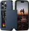 Nvollnoe iPhone 15 Pro Case - Heavy Duty, Slim Wallet with Hidden Card Slot, Shockproof Dual Layer, 6.1" (Blue)