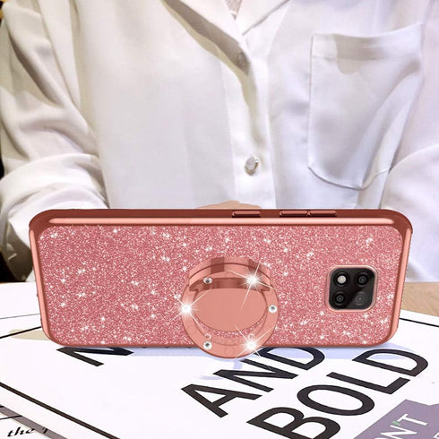 nancheng Glitter Luxury Case for Moto G Power 2021, Soft TPU Silicone with Kickstand, Rose Gold