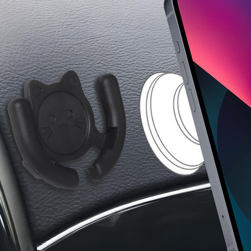 Multi-Surface Holder Car Mount 2 Pack, Compatible for Popsocket Grip Holder, Cute Cat Strong Adhesive Stick Pad, Black