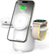 SwanScout 707M Charging Station, 3 in 1 Wireless Charger for iPhone 16/15/14/13/12 Series, Apple Watch & AirPods (No