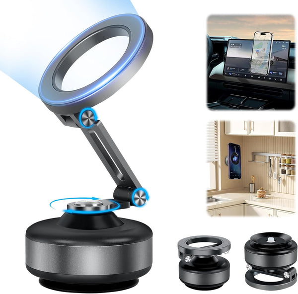 Generic Electric Vacuum Magnetic Suction Phone Holder, 360 Rotating, Universal Compatibility, Phone Mount