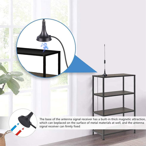 LACUCINO 75 1.5m 16.4Ft 6pcs ohm FM Antenna, Outdoor Antenna WiFi Stereo TV Indoor, SMA-Male Connector Magnetic
