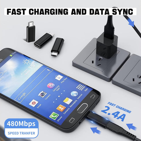 USB C Adapter 4-Pack, 2*C Female to Micro USB Male, 2*USB C to Mini 5-Pin USB Male, Compatible with GoPro, Galaxy