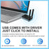 HOUSOLY 6 3dBi 5GHz/2.4GHz 11/10/7 USB WiFi Adapter with Bluetooth Dual Antennas Dual Band Wireless Network Adapter