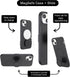 Black Translucent PopSockets iPhone 14 Plus Case with Phone Grip and Slide, MagSafe Compatible.