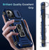 DEERLAMN iPhone 13/14 Case with Slide Camera Cover + Screen Protector (2 Packs), Navy Blue, Military Grade Shockproof