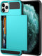 Vofolen Case for iPhone 11 Pro Max Wallet with Credit Card Holder Slot, Dual Layer Hybrid Armor Sky Blue