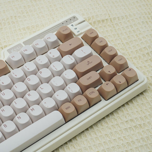 Tiramisu Theme Dye Sub PBT Keycaps - MA Profile 129 Keys Dye Sublimation PBT Custom Keycaps for Cherry Gateron MX