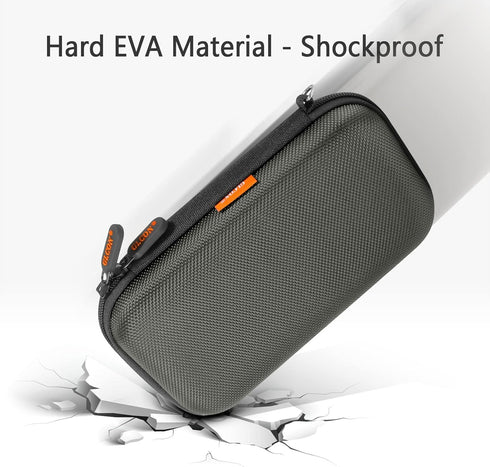 GLCON Dustproof Carrying Case, Portable Small Travel Charger Organizer for Electronic Accessories, Silver Grey