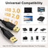 6FT, USB3.0 /3A USB to USB Cable Male to Male A to A USBA to USBA, USB-A to USB-A,Double Sided Data Transfer Charging