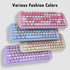 Lomiluskr Cute Colorful Wired Mechanical Keyboard for Girls, Compact 84 Keys with Round Keycaps, Pink Switch