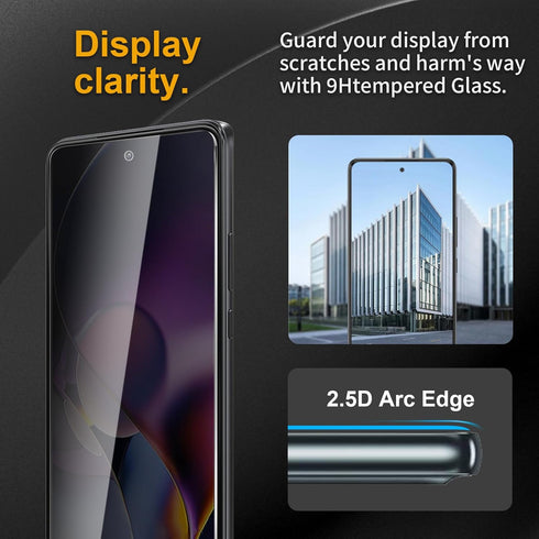 3 Pack Privacy Screen Protector for Motorola Moto G Stylus 5G 2024 With 3 Pack Camera Lens Protector, Anti Spy Tempered Glass 9H Hardness, Black Protector Anti Spy, Anti-Scratch, Bubble Free