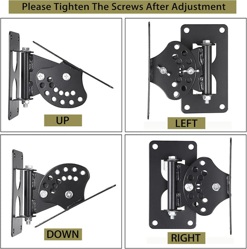JUXYES Heavy Duty Surround Sound Speaker Wall Mount Bracket, Swivel Mounting for 8" 10" 12" 15" Speakers, Pair
