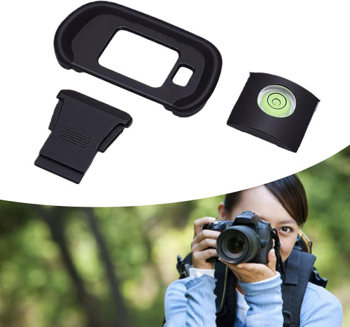 R7, Zopsc Eyecup and Hot Shoe Cover Kit for Soft Silicone Viewfinder Eyepiece with Bubble Spirit Level, Camera
