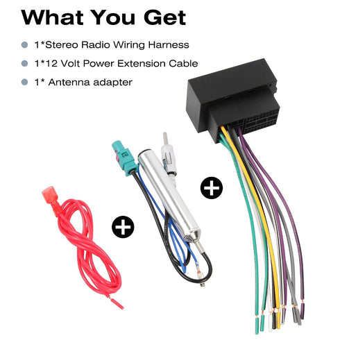 2013-up RDBS Car Radio Wiring Harness, Stereo Wire Harness and Antenna Adapter Combo kit to Connect an Aftermarket