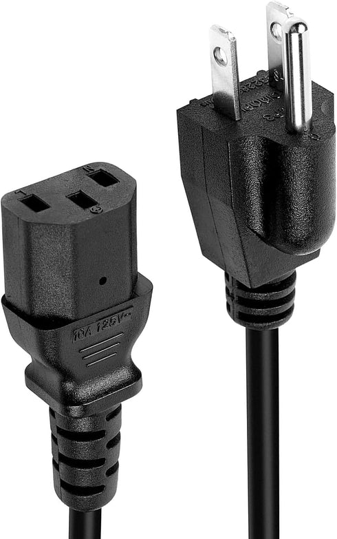 2-Pack Replacement AC Power Cord, 3.28 feet (1 meter) 3 Prong 18 AWG for Printer, PC, Monitor Power Supply