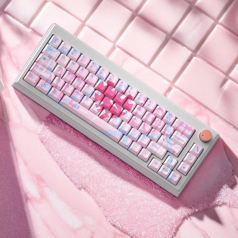 Hyekit PBT Keycaps - Cherry Profile Custom Keycaps, 144 Keys, Dye-Sublimation, Bleeding Love Theme Keyboard Keycap Set for Mechanical Keyboard, Keycaps for 60 percent (Bleeding Love)