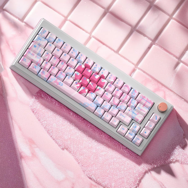 Hyekit PBT Keycaps - Cherry Profile Custom Keycaps, 144 Keys, Dye-Sublimation, Bleeding Love Theme Keyboard Keycap Set for Mechanical Keyboard, Keycaps for 60 percent (Bleeding Love)