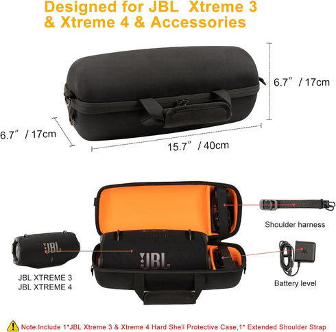Hard Case for JBL Xtreme 4/Xtreme 3 Bluetooth Speaker - Travel Storage Holder Bag with Shoulder Strap