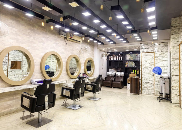 Loccor 7x5ft Fabric Modern Barber Shop Backdrop for Photography Hair Salon Hairstylist Haircut