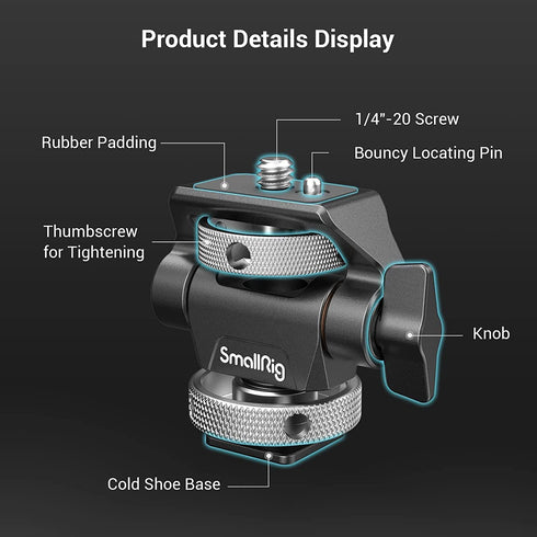 SMALLRIG Monitor Holder Mount for 5" and 7" Monitors, Swivel and Tilt Adjustable with Cold Shoe - 2905