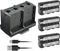 Kastar 3-Pack Battery and Quadruple Charger Compatible with Sony CCD-TRT97, CCD-TRV101, CCD-TRV15, CCD-TRV16,