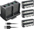 Kastar 3-Pack Battery and Quadruple Charger Compatible with Sony CCD-TRT97, CCD-TRV101, CCD-TRV15, CCD-TRV16,