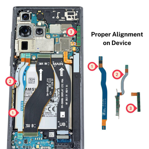 Set S22 5G SM-S908U/U1/F/W (2022) Complete Antenna Flex Cable for Samsung Galaxy Ultra - Signal Ribbon Connector