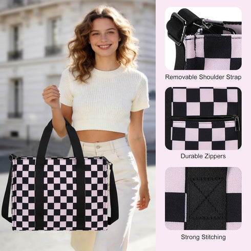 15.6 inch Laptop Tote Bag for Women Work Canvas Shoulder Bags Computer Messenger Purse Teacher Handbag Office Briefcase