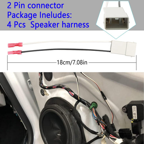 Speaker Connector Wire Harness, Replace 72-7800 Compatible with Honda Civic, CR-V, Accord, Acura, 4 Pack