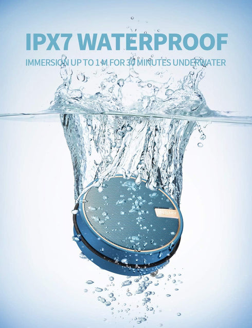 INSMY C12 IPX7 Waterproof Shower Bluetooth Speaker, Portable Small Speaker with Loud Clear Sound, Support TF Card,