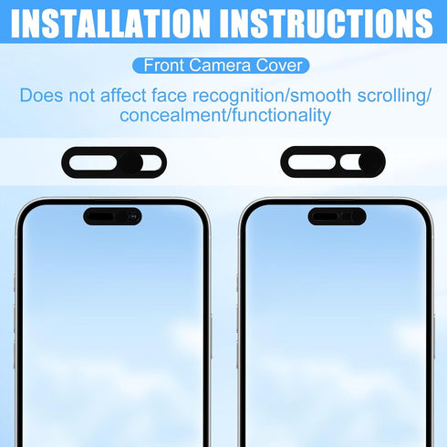 Fukaisu 2pcs 15 16 17 14 17 Front Camera Cover Slide, Ultra Thin Webcam Cover Front Phone Camera Protection to Protect