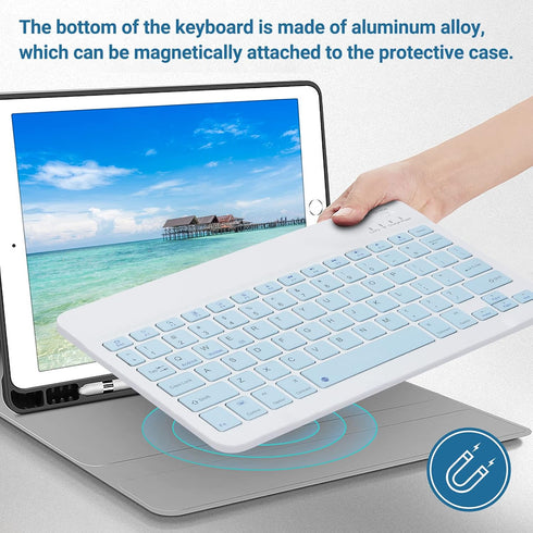Wireless Bluetooth Keyboard and Mouse Combo, Ultra-Thin 2.4 GHz Wireless for iPad Pro/Air/9.7 & Other iOS Android