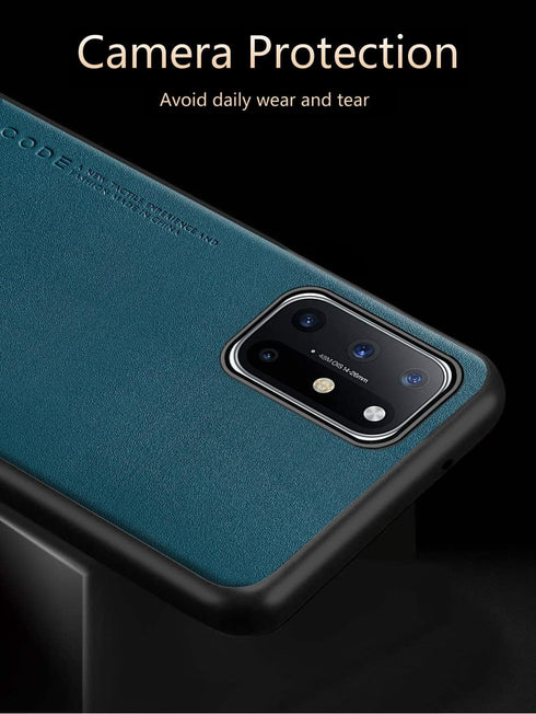 Soft TPU Artificial Leather Case for OnePlus 8T 5G, Ultra-Light Camera Protection, Teal