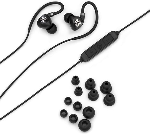 JLab Fit 2.0 Bluetooth Enabled Wireless Sports Earbuds, Bluetooth 4.1, 10mm Titanium Drivers, IP55 Sweatproof, Black