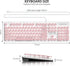 iRoboosta 104 Quiet Keyboard Wired Membrane Keyboard Pink, Full Size Keys Typewriter Key Board with Number Pad, White
