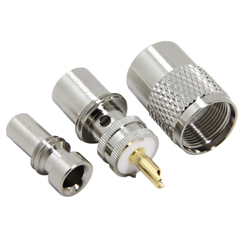PL259 Coax Connectors, 5 Pack PL-259 UHF Male Solder Connectors with UG-175 Reducer for RG-58, RG-213