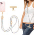 FUAHXYES Crystal Phone Strap Crossbody Rhinestone Anti Theft Layered Strap Crossbody Gold Metal