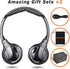 Infrared Headphones for Car DVD - Universal 2 Channel IR Headphones, On-Ear Wireless (2 Pack)