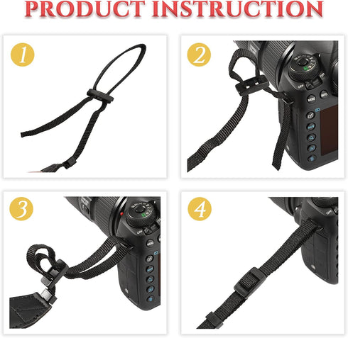 4 Pieces Woven Vintage Camera Strap for All DSLR SLR Cameras, Universal Neck Shoulder Strap for Photographers