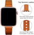 OUHENG Slim Bands for Apple Watch 42mm 41mm 40mm 38mm, Women Genuine Leather Replacement Thin Strap (Brown/Rose Gold)