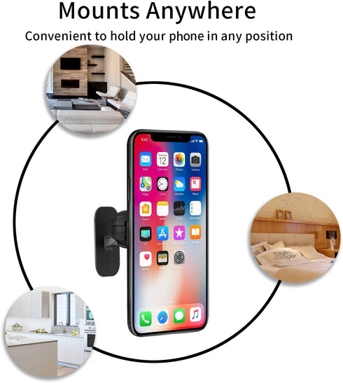 KSWNG Universal Air Vent Car Mount and Dashboard Sticker Holder 360° Rotation Clip Car Mount Phone Holder with Adjustable Switch Lock for Smartphones GPS Navigation (2 Pack, Black)