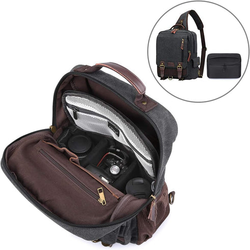 S-ZONE Padded Folding Camera Bag for DSLR, SLR, TLR, Sony, Canon, Nikon, or Flash