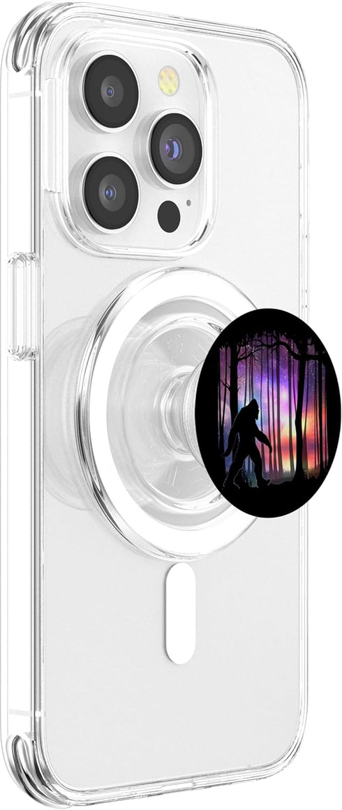 Bigfoot Northern Lights PopSockets PopGrip for MagSafe - Sasquatch Galaxy Space Lover