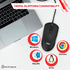 Retail Digitals 3-Button USB Wired Mouse | High-Precision Optical Tracking | Durable for Desktop & Laptop | Black