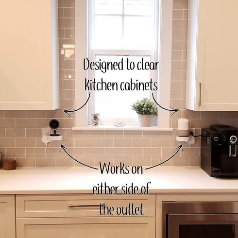 The Easy Outlet Shelf by Mount Genie, Works With All Outlets, 60 Second Install, Hidden Cord Storage for Google Home,