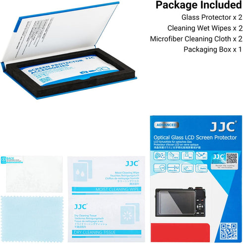 JJC 2 Pack Ultra-Thin Anti-Fingerprint Anti-Scratch 9H Hardness Tempered Glass Screen Protector for Fujifilm X-T5 Camera