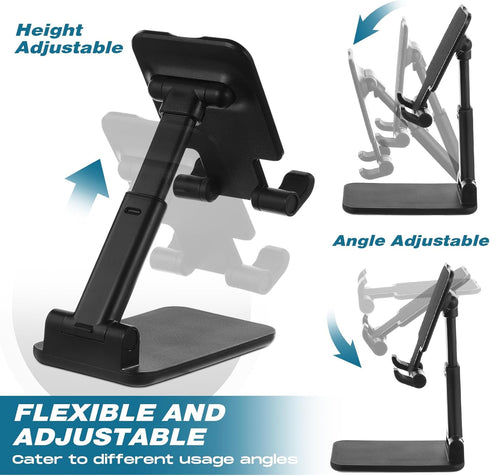 Wonderjune 12 Pcs Cell Phone Stand for Desk Phone Holder Stand Foldable Angle Height Adjustable Portable Holder Tablet