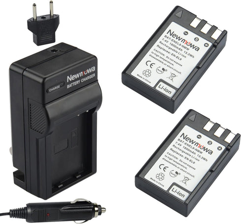 Newmowa EN-EL9/EN-EL9a Replacement Battery and Charger Kit for Nikon D40, D40X, D60, D3000, D5000, 2-Pack